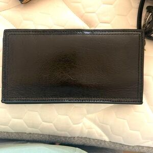 HOBO Black Leather Wallet with Structured Finish smoke free home